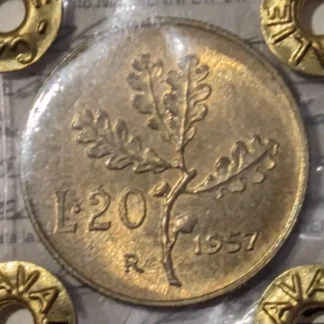 20 Lire Quercia 1957 FDC *Periziato*