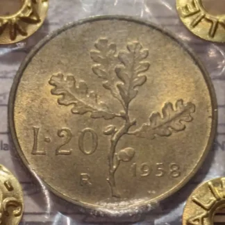 20 Lire Quercia 1958 FDC *Periziato*
