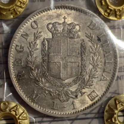 1 Lira Stemma 1863 M SPL/qFDC *Periziata*