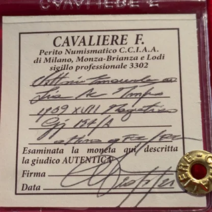 1 Lira Impero 1939 xvii Magnetica qFDC/FDC *Periziata* - immagine 3