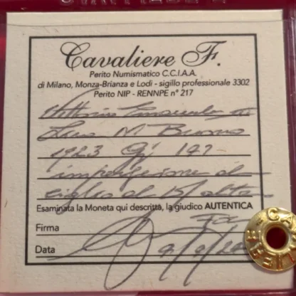 Buono 1 Lira 1923 FDC *Periziato* - immagine 3