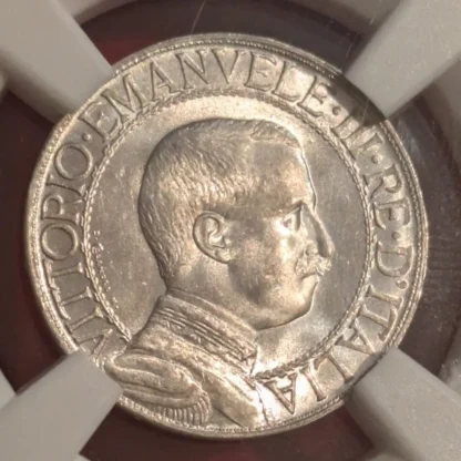 1 Lira Quadriga Veloce 1913 MS65 *Certificata in Slab* - immagine 2