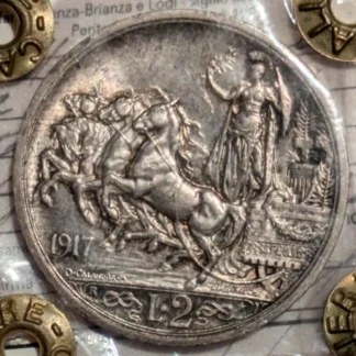 2 Lire Quadriga Briosa 1917 FDC -Non Comune- *Periziato* Bella Patina