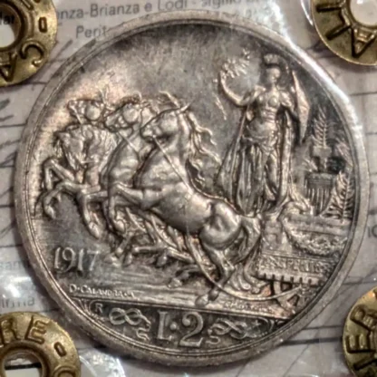 2 Lire Quadriga Briosa 1917 FDC -Non Comune- *Periziato* Bella Patina