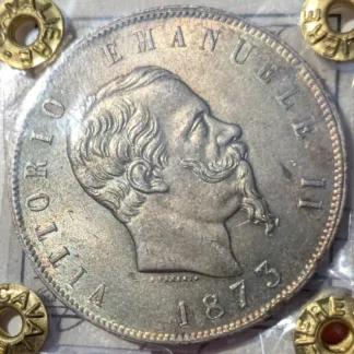 5 Lire 1873 qFDC *Periziato*