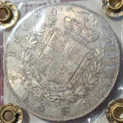 5 Lire 1873 qFDC *Periziato* - immagine 2