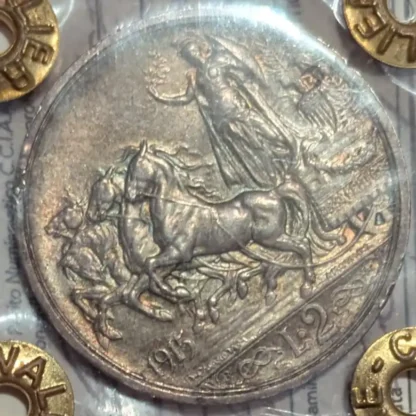 2 Lire Quadriga Briosa 1915 qFDC *Periziata*