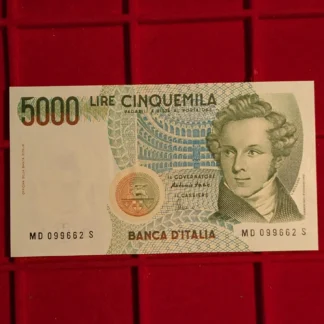 5.000 Lire Vincenzo Bellini
