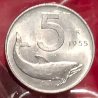 5 Lire Delfino 1955 FDC