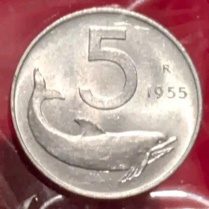 5 Lire Delfino 1955 FDC