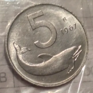 5 Lire Delfino 1967 FDC
