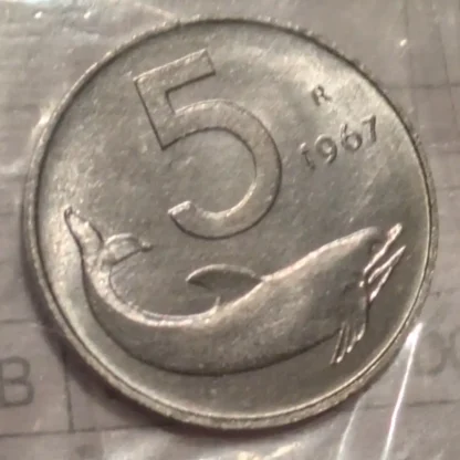 5 Lire Delfino 1967 FDC