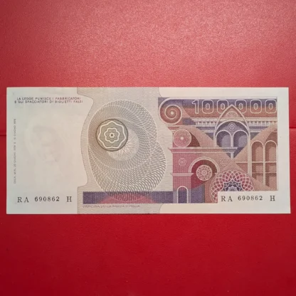 100.000 Lire Botticelli ( Piega al Centro ) - immagine 2