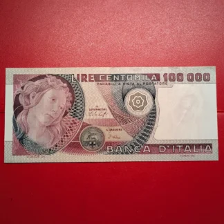 100.000 Lire Botticelli ( Piega al Centro )