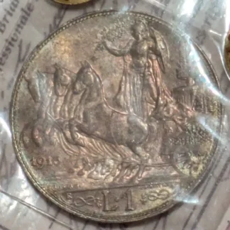 1 Lira Quadriga Veloce 1913 qFDC *Periziata*