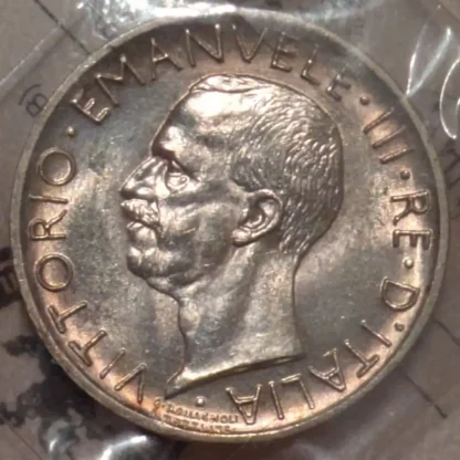 5 Lire Aquilotto 1926 qFDC -Patina Stupenda- *Periziato* D e R bordo largo - immagine 2