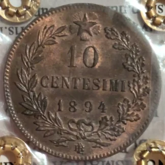 10 Centesimi 1894 BI SPL/FDC *Periziato*