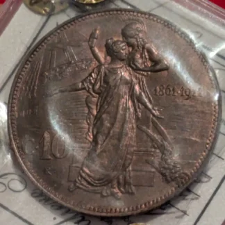 10 Centesimi Cinquantenario 1911 qFDC Rame Rosso *Periziato*