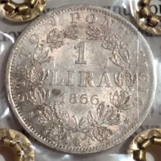 1 Lira 1866 Pio IX SPL+ *Periziato*