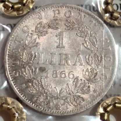 1 Lira 1866 Pio IX SPL+ *Periziato*