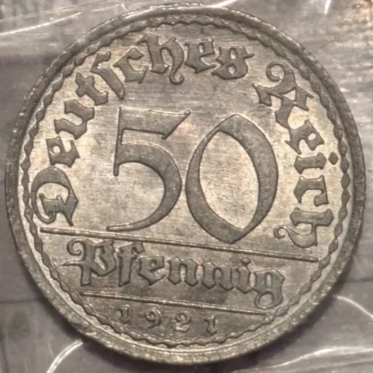 50 Pfennig 1921 a -Germania- FDC