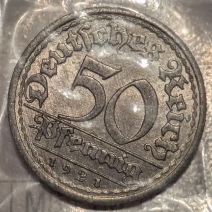50 Pfennig 1921 e -Germania- FDC
