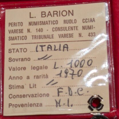 1000 Lire Roma 1970 FDC *Periziata* - immagine 3