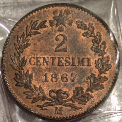 2 Centesimi 1867 m qFDC-FDC Rame Rosso