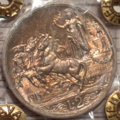 2 Lire Quadriga Briosa 1915 qFDC *Periziata*
