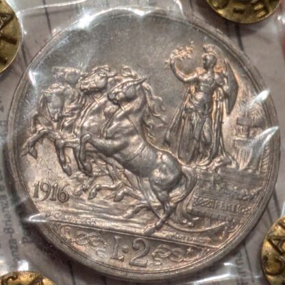 2 Lire Quadriga Briosa 1916 qFDC *Periziata*
