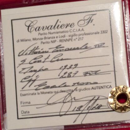 5 Centesimi Impero 1939 FDC Rame Rosso *Periziato* - immagine 3