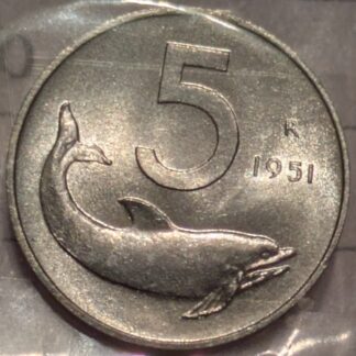 5 Lire Delfino 1951 FDC