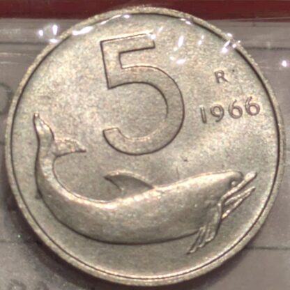 5 Lire Delfino 1966 FDC