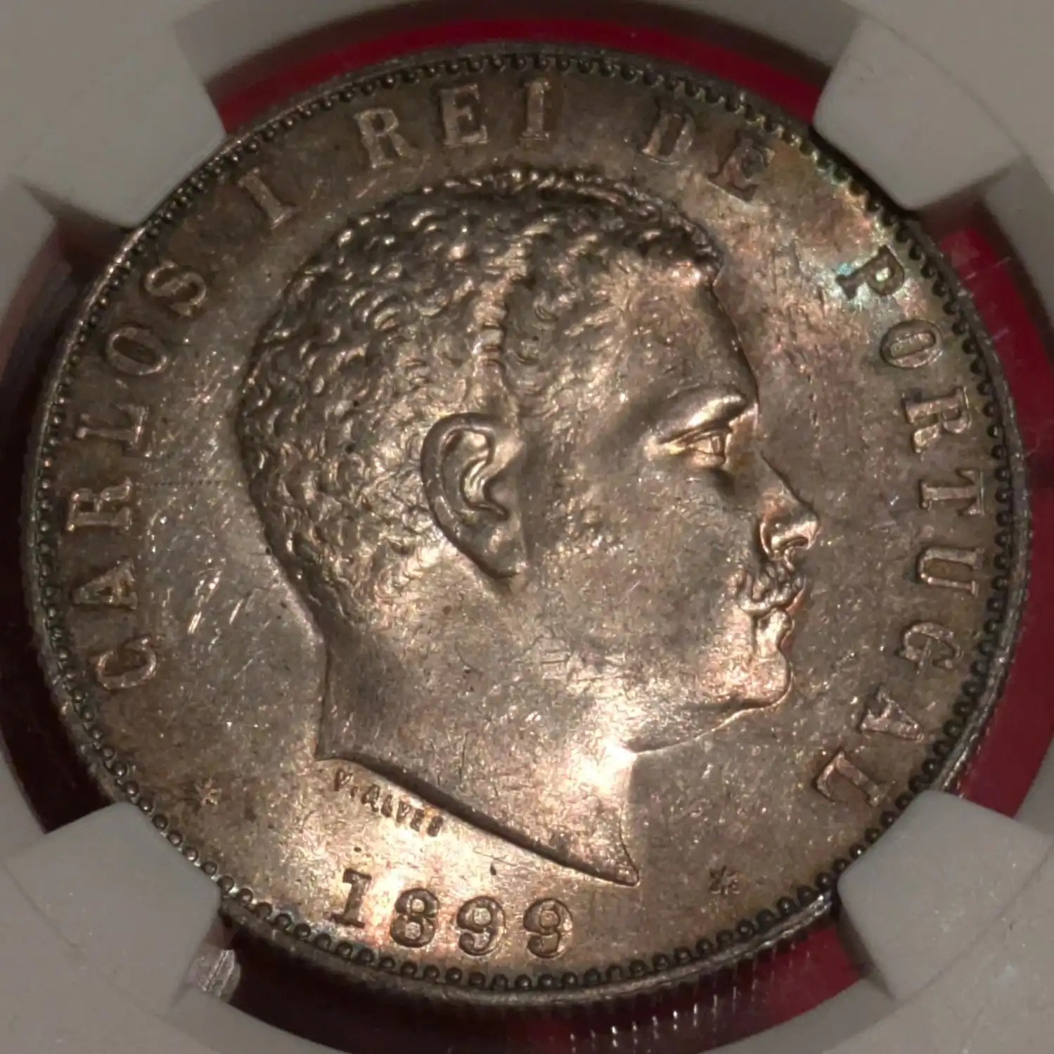 1000 Reis 1899 Portogallo FDC ( Certificata Ms 62 ) Gradevole Patina - immagine 2