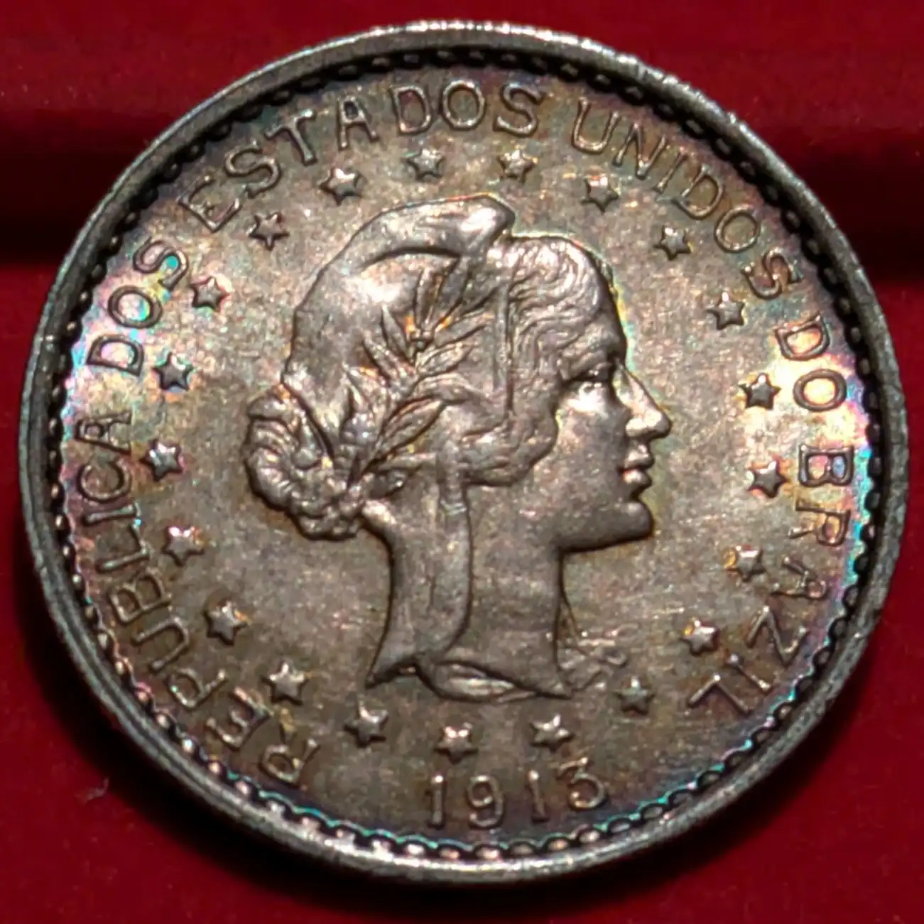 500 Reis 1913 Brasile FDC -Bella Patina-