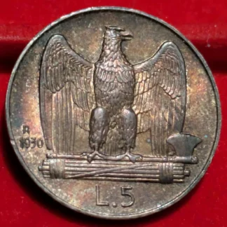 5 Lire Aquilotto 1930 FDC -Bella Patina-