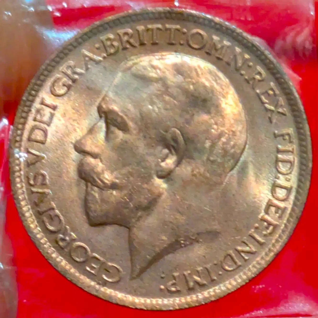 1 Farthing 1919 Regno Unito FDC RAME ROSSO - immagine 2