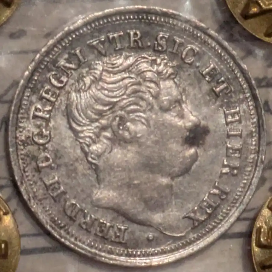 1/2 Carlino 1838 Ferdinando II Regno delle due Sicilie SPL/qFDC *Periziata* - immagine 2