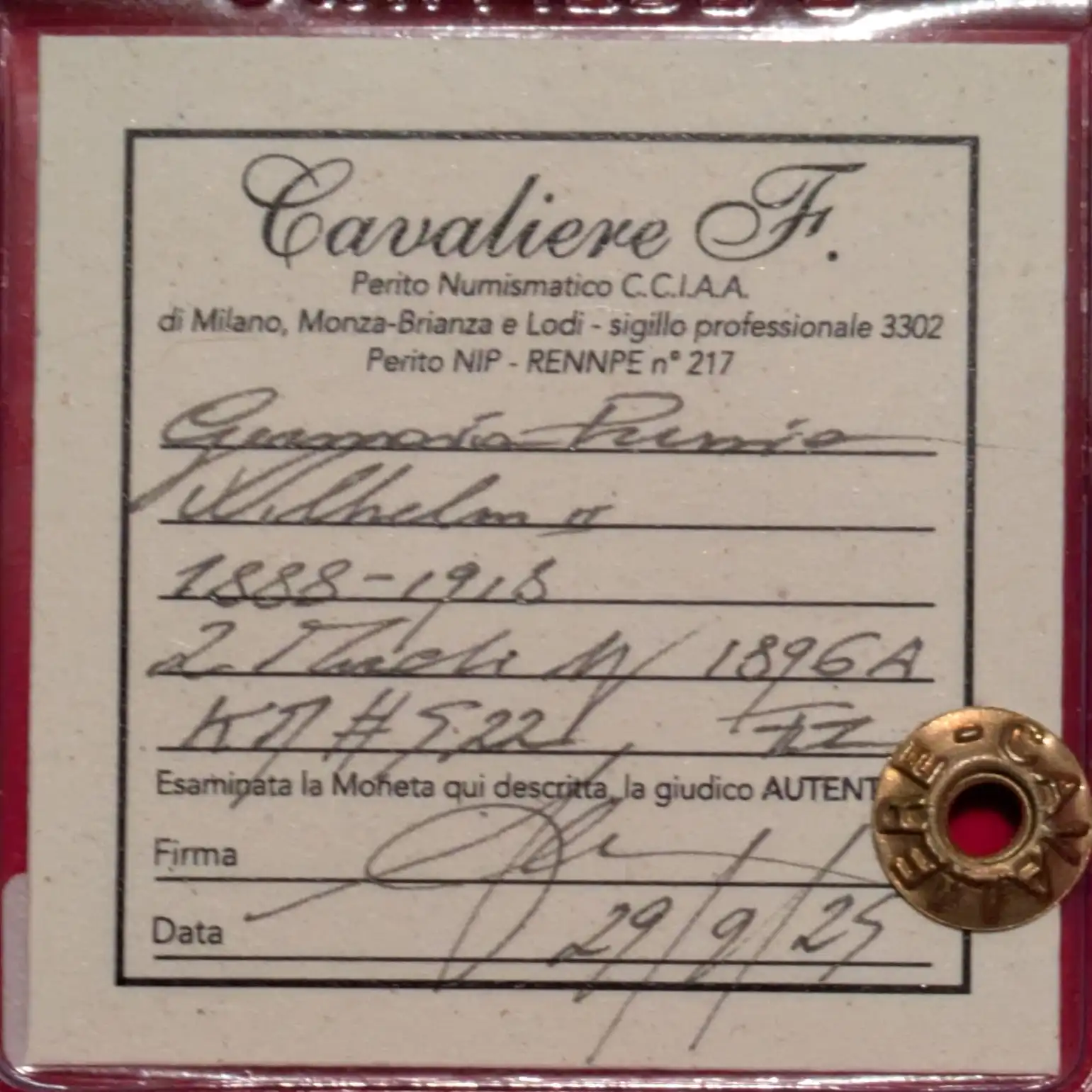 2 Marchi 1896 Germania Prussia Guglielmo II FDC *Periziata* - immagine 3