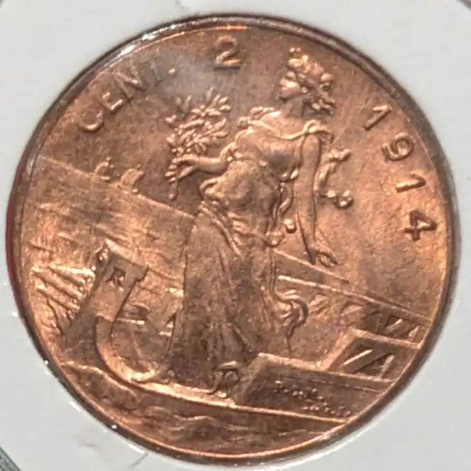 Serie 2 Centesimi Italia su Prora 1914-1915-1916 *FDC Rame Rosso Fuoco* - immagine 2