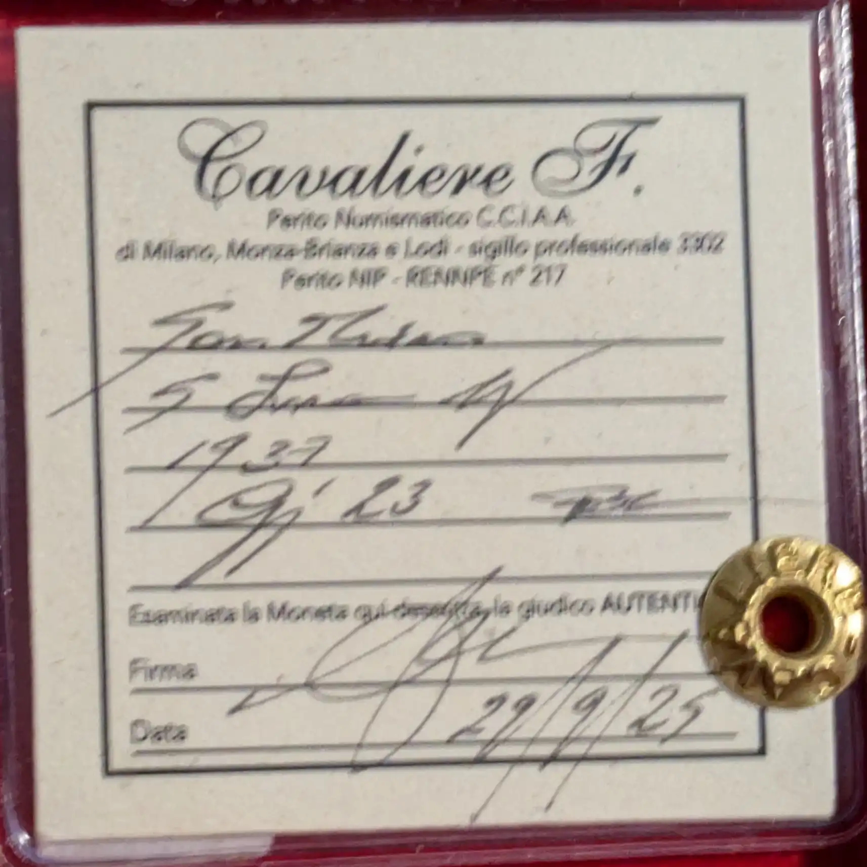 5 Lire 1937 San Marino FDC *Periziato* - immagine 3