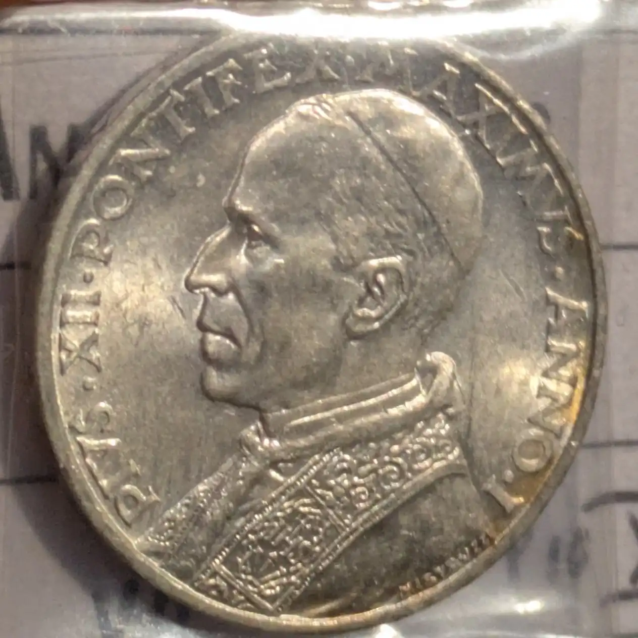 5 Lire 1939 Pio XII Vaticano FDC