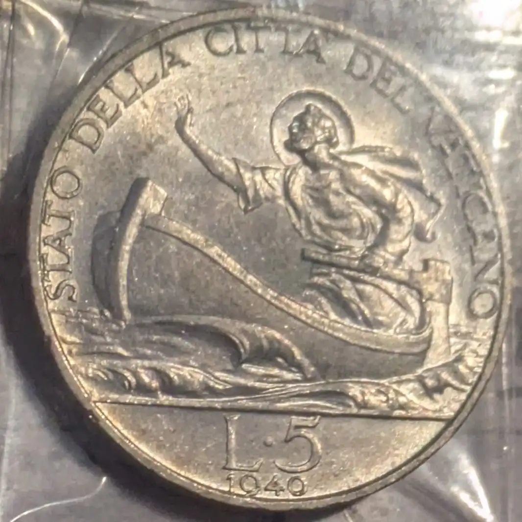 5 Lire 1940 Pio XII Vaticano FDC