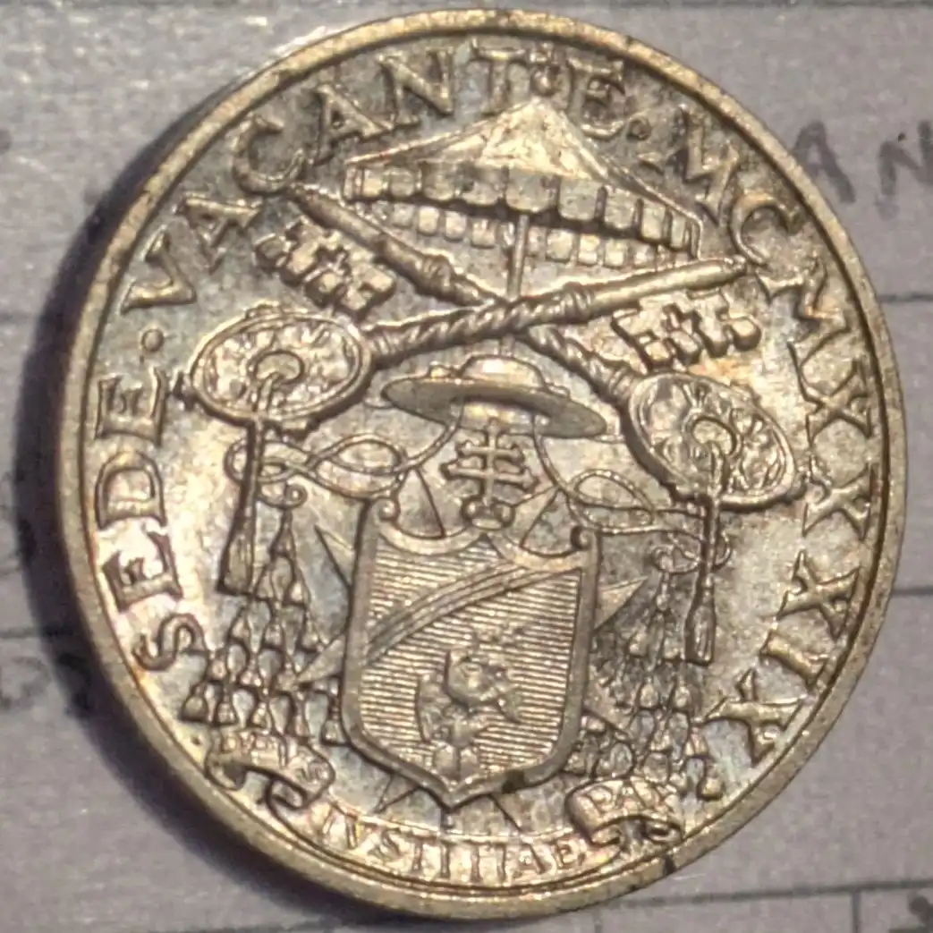 5 Lire 1939 Sede Vacante Vaticano FDC