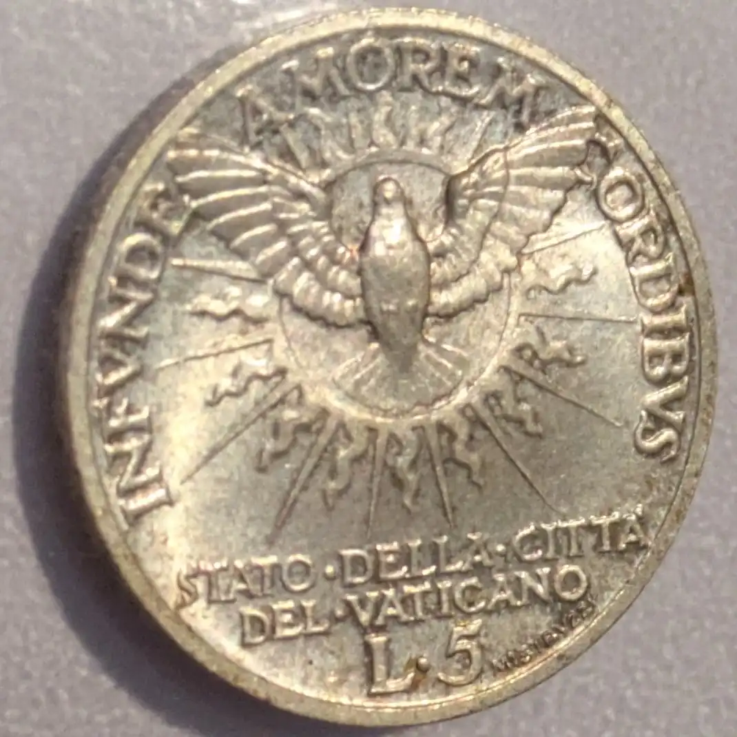 5 Lire 1939 Sede Vacante Vaticano FDC - immagine 2