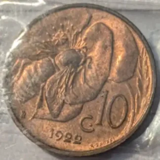 10 Centesimi Ape 1922 FDC *Rame Rosso*