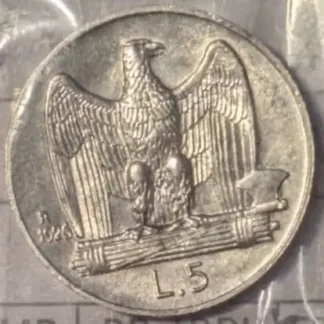 5 Lire 1926 Aquilotto RARA qFDC