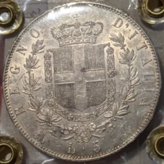 5 Lire 1872 M SPL-FDC * Periziata*