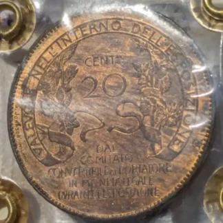 Buono 20 Centesimi 1906 Esposizione Milano qFDC *RAME ROSSO* Periziato