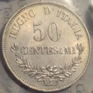 50 Centesimi Valore 1867 m qFDC *Periziato*